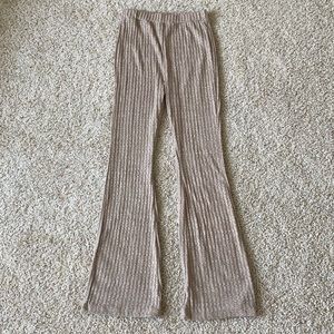 Ribbed Knit Wide Leg Pants
